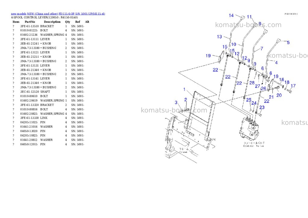 Komatsu fd115-6-op s/n 5001-up Parts catalog cover Page 10