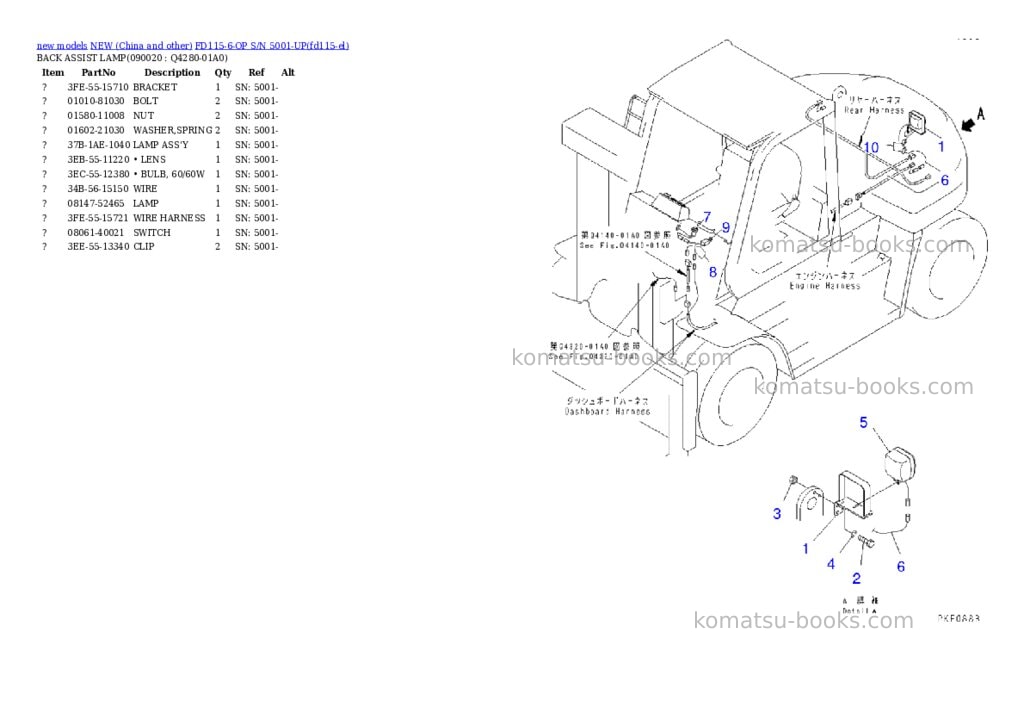 Komatsu fd115-6-op s/n 5001-up Parts catalog cover Page 3
