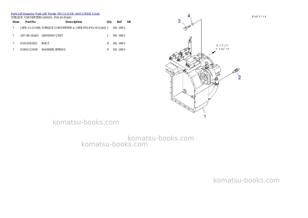 Komatsu fd115-6 s/n 5001-up Parts catalog cover Page 8 Komatsu fd115-6 s/n 5001-up Parts catalog cover Page 8