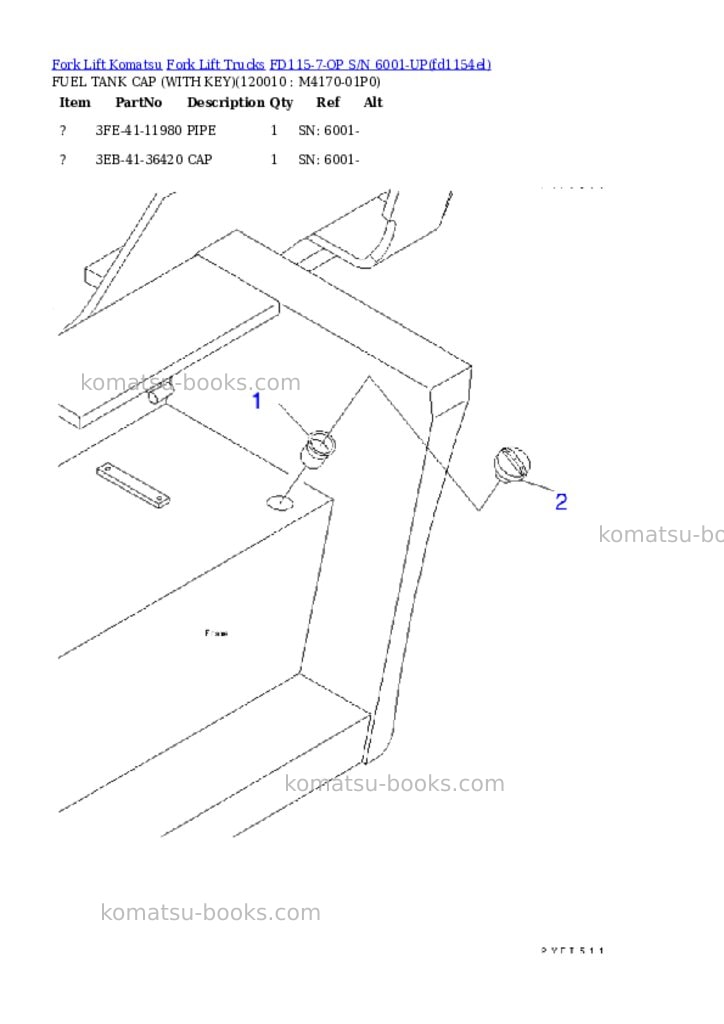 Komatsu fd115-7-op s/n 6001-up Parts catalog cover Page 7