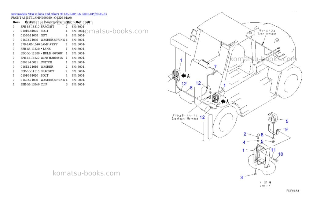 Komatsu FD135-6-OP S/N 5001-UP Parts catalog cover Page 4 Komatsu FD135-6-OP S/N 5001-UP Parts catalog cover Page 4