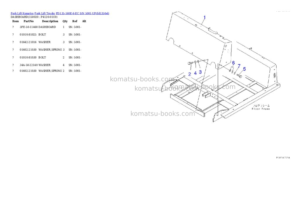 Komatsu fd135-160e-6-ec s/n 5001-up Parts catalog cover Page 10 Komatsu fd135-160e-6-ec s/n 5001-up Parts catalog cover Page 10