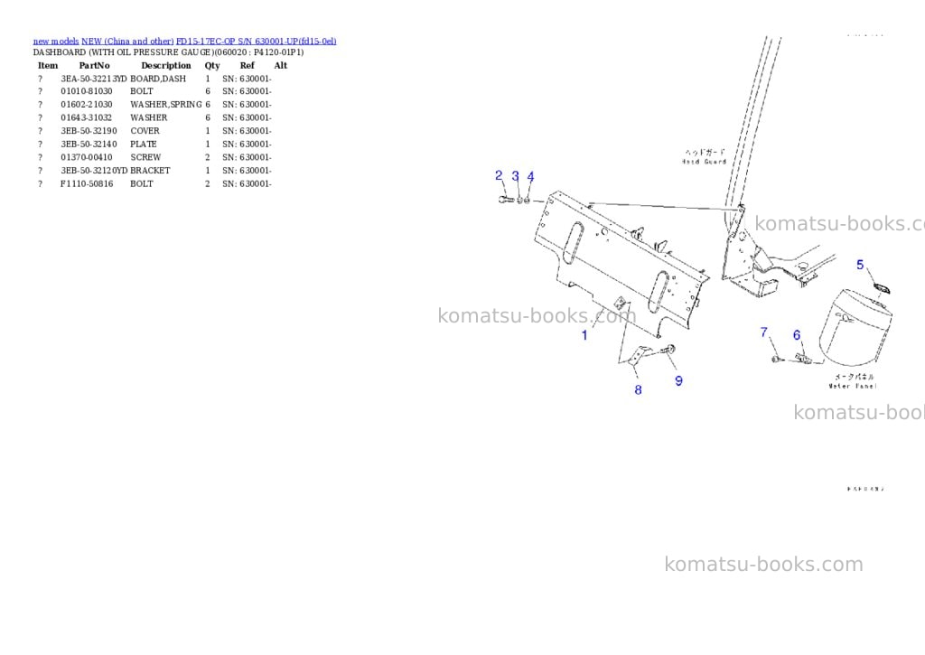Komatsu fd15-17ec-op s/n 630001-up Parts catalog cover Page 3 Komatsu fd15-17ec-op s/n 630001-up Parts catalog cover Page 3