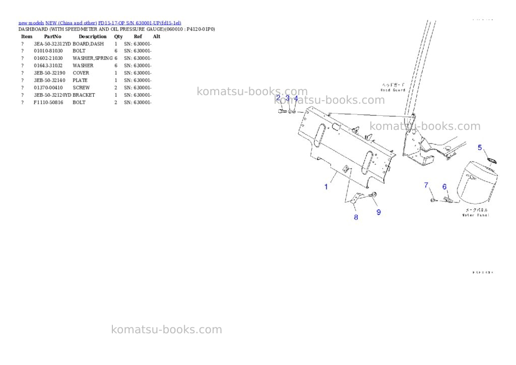 Komatsu fd15-17-op s/n 630001-up Parts catalog cover Page 4 Komatsu fd15-17-op s/n 630001-up Parts catalog cover Page 4