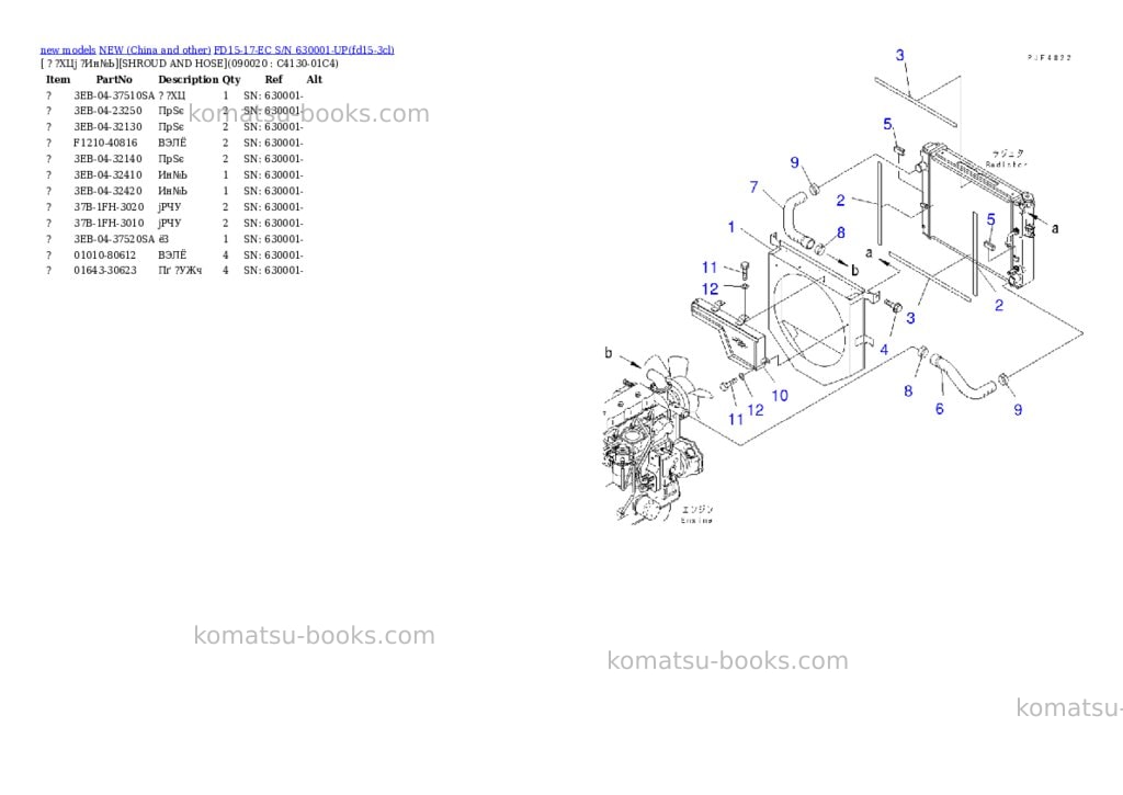 Komatsu fd15-17-ec s/n 630001-up Parts catalog cover Page 7 Komatsu fd15-17-ec s/n 630001-up Parts catalog cover Page 7