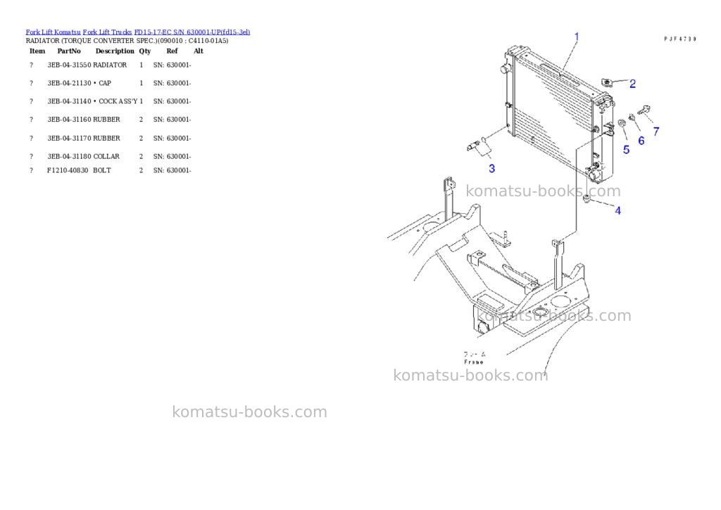 Komatsu FD15-17-EC S/N 630001-UP Parts catalog cover Page 6 Komatsu FD15-17-EC S/N 630001-UP Parts catalog cover Page 6
