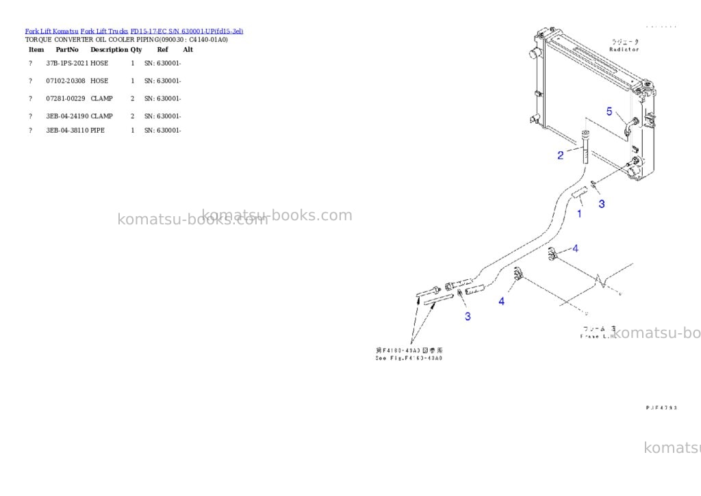 Komatsu FD15-17-EC S/N 630001-UP Parts catalog cover Page 8 Komatsu FD15-17-EC S/N 630001-UP Parts catalog cover Page 8