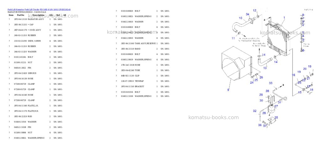 Komatsu fd150e-6 s/n 5001-up Parts catalog cover Page 5 Komatsu fd150e-6 s/n 5001-up Parts catalog cover Page 5