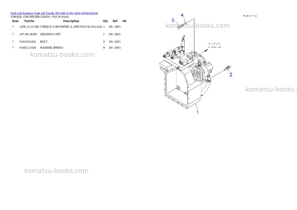 Komatsu fd150e-6 s/n 5001-up Parts catalog cover Page 8 Komatsu fd150e-6 s/n 5001-up Parts catalog cover Page 8