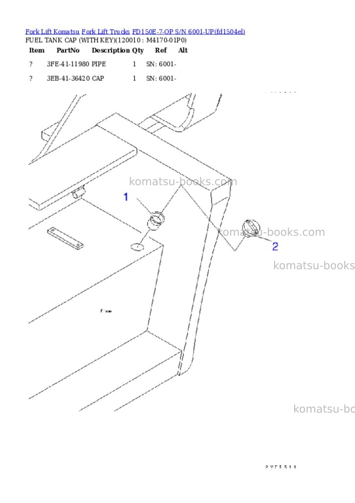 Komatsu fd150e-7-op s/n 6001-up Parts catalog cover Page 7 Komatsu fd150e-7-op s/n 6001-up Parts catalog cover Page 7