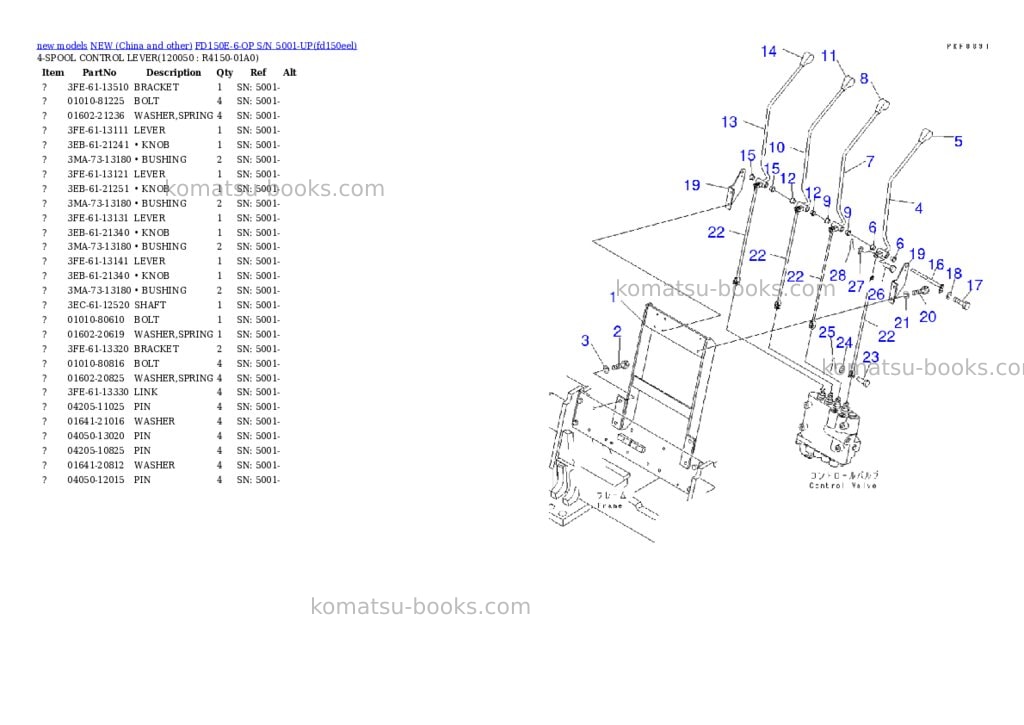 Komatsu fd150e-6-op s/n 5001-up Parts catalog cover Page 10