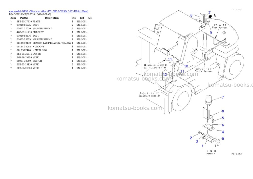 Komatsu fd150e-6-op s/n 5001-up Parts catalog cover Page 2