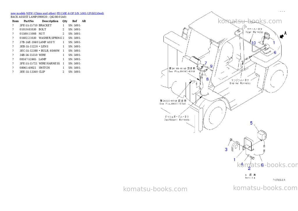 Komatsu fd150e-6-op s/n 5001-up Parts catalog cover Page 3