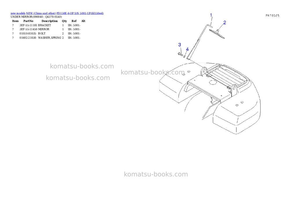 Komatsu fd150e-6-op s/n 5001-up Parts catalog cover Page 5