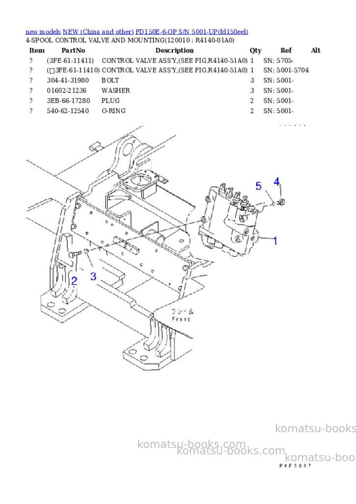 Komatsu fd150e-6-op s/n 5001-up Parts catalog cover Page 6