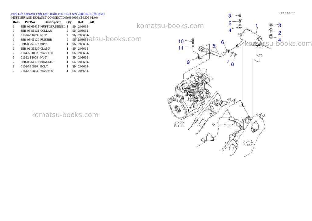 Komatsu FD15T-21 S/N 208654-UP Parts catalog cover Page 4