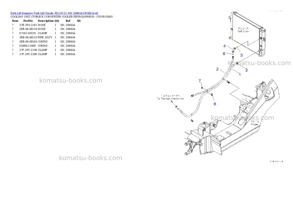 Komatsu FD15T-21 S/N 208654-UP Parts catalog cover Page 7