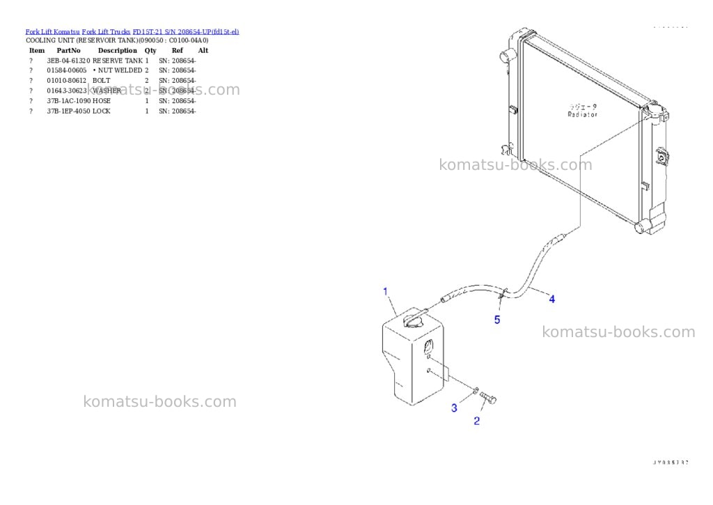 Komatsu FD15T-21 S/N 208654-UP Parts catalog cover Page 9
