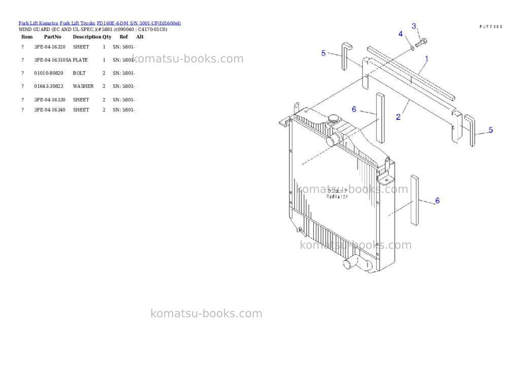 Komatsu fd160e-6-dm s/n 5001-up Parts catalog cover Page 10 Komatsu fd160e-6-dm s/n 5001-up Parts catalog cover Page 10