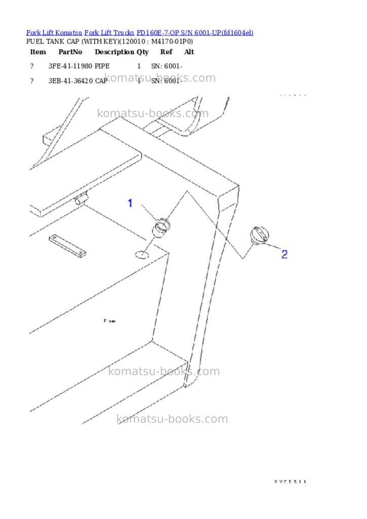 Komatsu fd160e-7-op s/n 6001-up Parts catalog cover Page 7 Komatsu fd160e-7-op s/n 6001-up Parts catalog cover Page 7