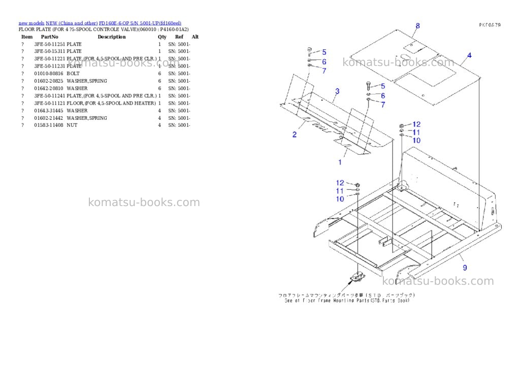 Komatsu fd160e-6-op s/n 5001-up Parts catalog cover Komatsu fd160e-6-op s/n 5001-up Parts catalog cover