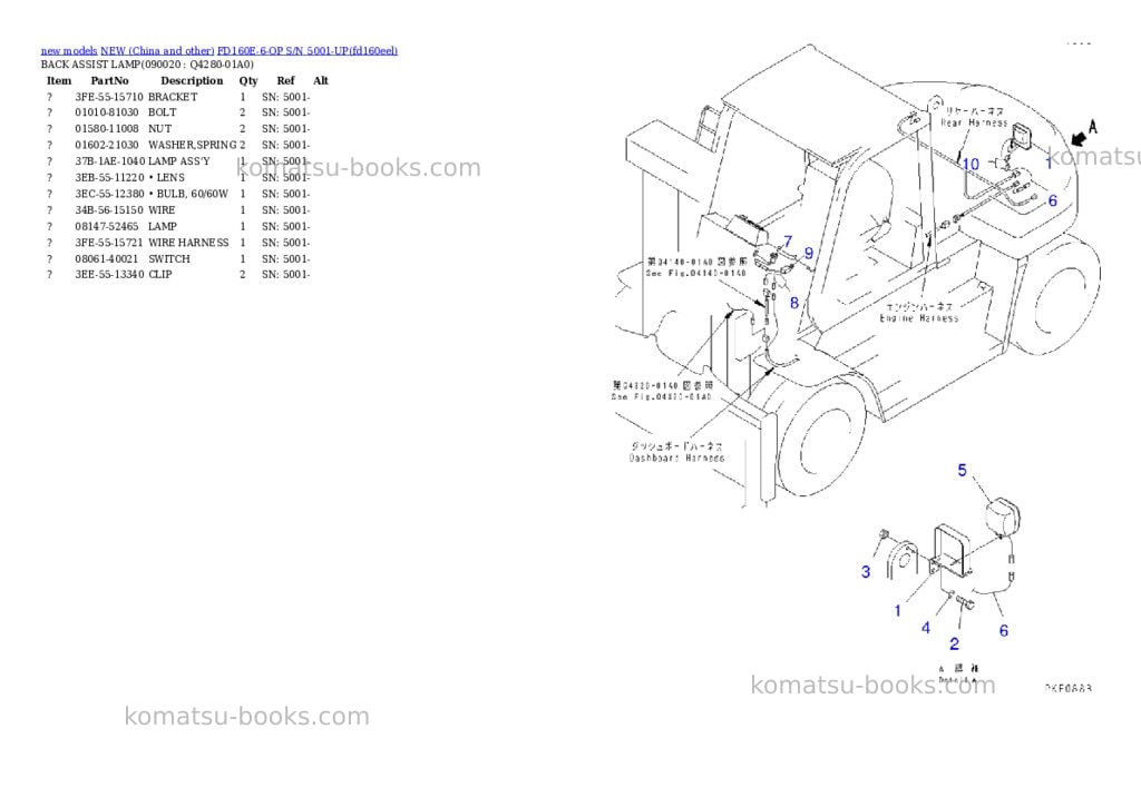 Komatsu fd160e-6-op s/n 5001-up Parts catalog cover Page 3 Komatsu fd160e-6-op s/n 5001-up Parts catalog cover Page 3