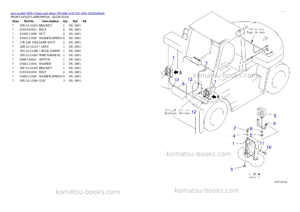 Komatsu fd160e-6-op s/n 5001-up Parts catalog cover Page 4 Komatsu fd160e-6-op s/n 5001-up Parts catalog cover Page 4