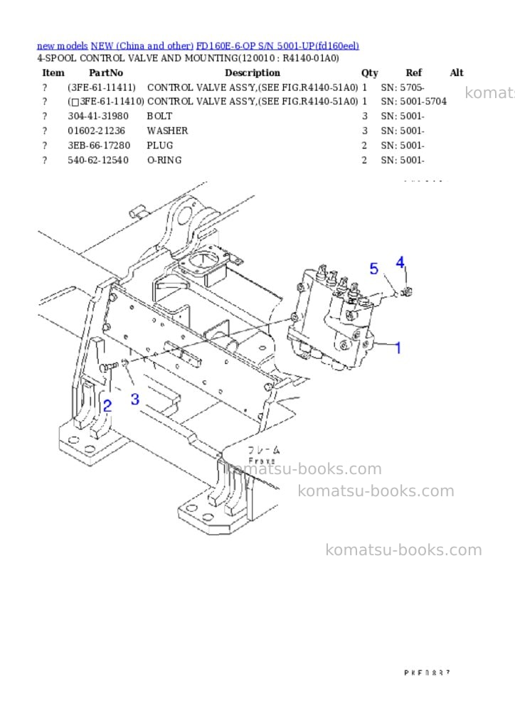 Komatsu fd160e-6-op s/n 5001-up Parts catalog cover Page 6 Komatsu fd160e-6-op s/n 5001-up Parts catalog cover Page 6