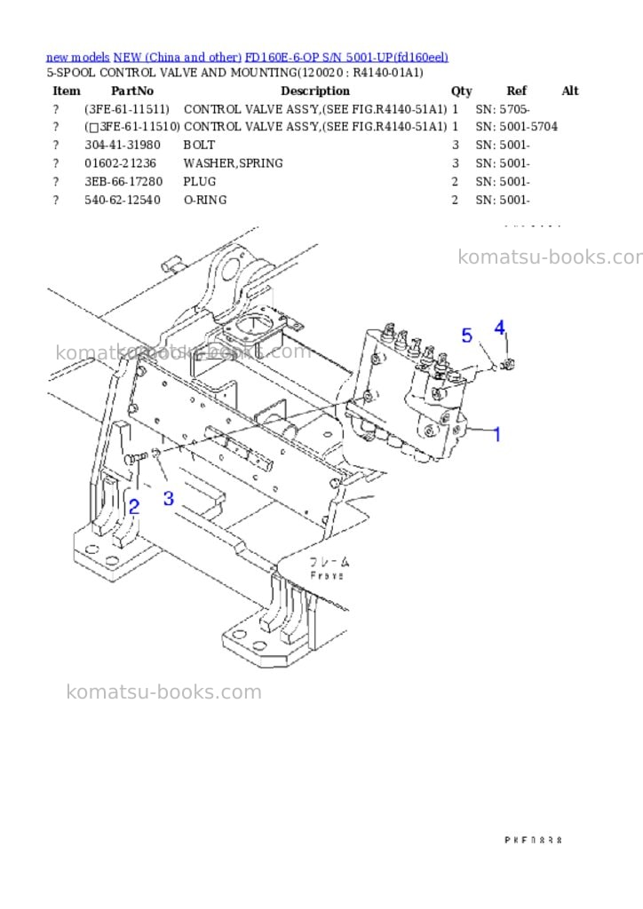 Komatsu fd160e-6-op s/n 5001-up Parts catalog cover Page 7 Komatsu fd160e-6-op s/n 5001-up Parts catalog cover Page 7