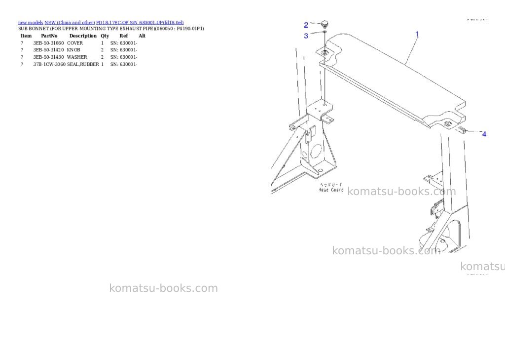 Komatsu fd18-17ec-op s/n 630001-up Parts catalog cover Page 6 Komatsu fd18-17ec-op s/n 630001-up Parts catalog cover Page 6