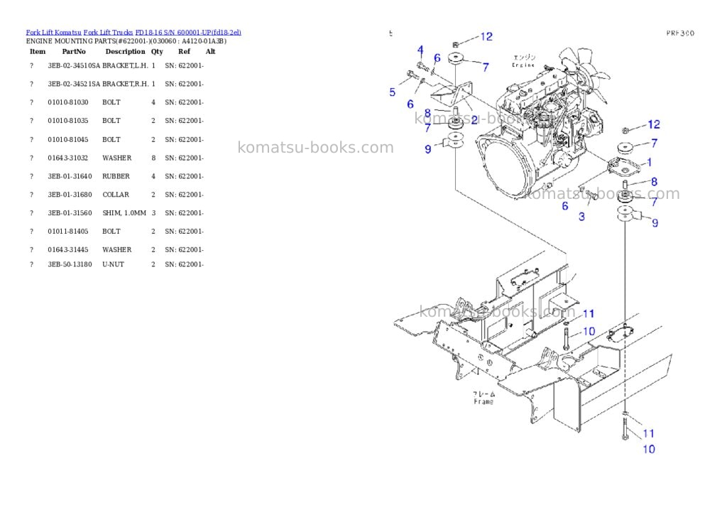 Komatsu FD18-16 S/N 600001-UP Parts catalog cover Komatsu FD18-16 S/N 600001-UP Parts catalog cover