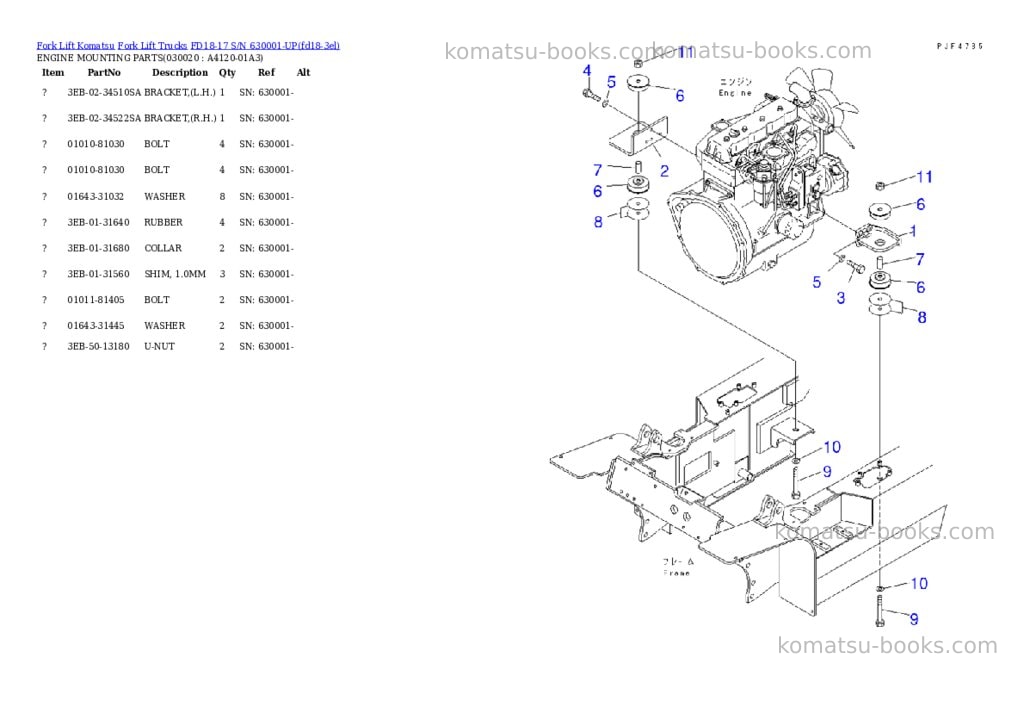 Komatsu FD18-17 S/N 630001-UP Parts catalog cover Komatsu FD18-17 S/N 630001-UP Parts catalog cover