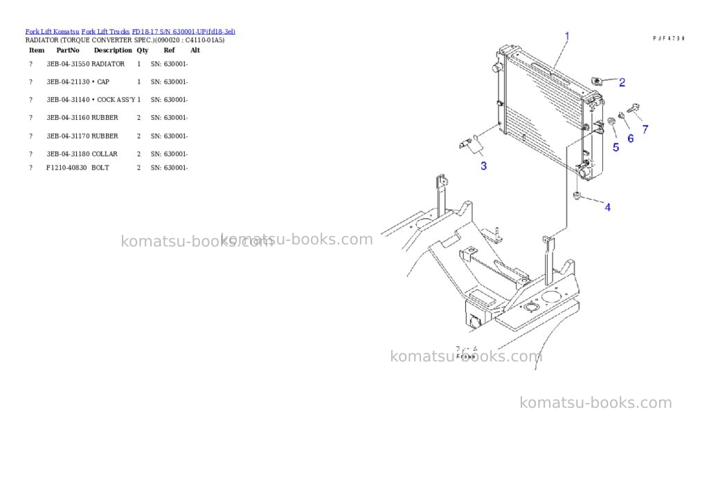 Komatsu FD18-17 S/N 630001-UP Parts catalog cover Page 9 Komatsu FD18-17 S/N 630001-UP Parts catalog cover Page 9
