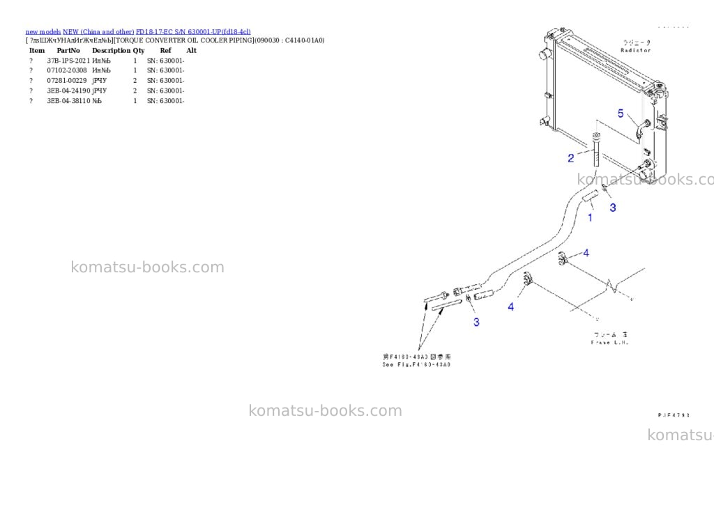 Komatsu FD18-17-EC S/N 630001-UP Parts catalog cover Page 8 Komatsu FD18-17-EC S/N 630001-UP Parts catalog cover Page 8