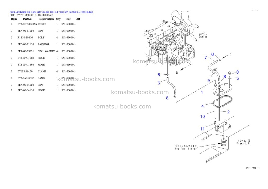 Komatsu FD18-17-EC S/N 630001-UP Parts catalog cover Page 10 Komatsu FD18-17-EC S/N 630001-UP Parts catalog cover Page 10