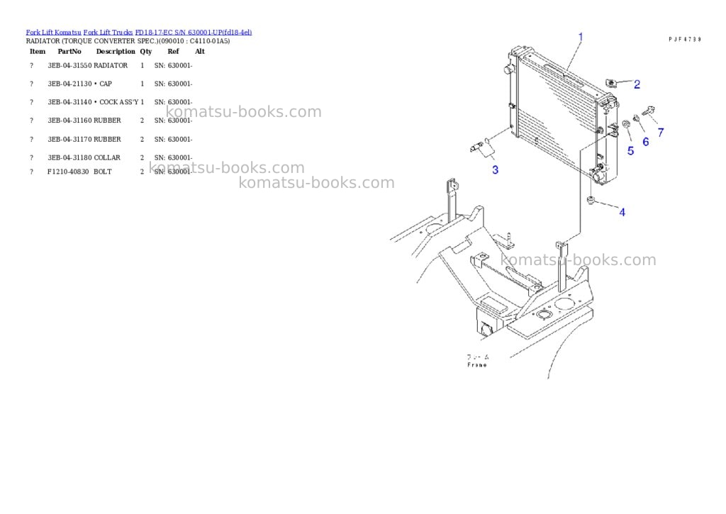 Komatsu FD18-17-EC S/N 630001-UP Parts catalog cover Page 6 Komatsu FD18-17-EC S/N 630001-UP Parts catalog cover Page 6