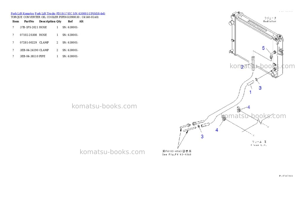 Komatsu FD18-17-EC S/N 630001-UP Parts catalog cover Page 8 Komatsu FD18-17-EC S/N 630001-UP Parts catalog cover Page 8