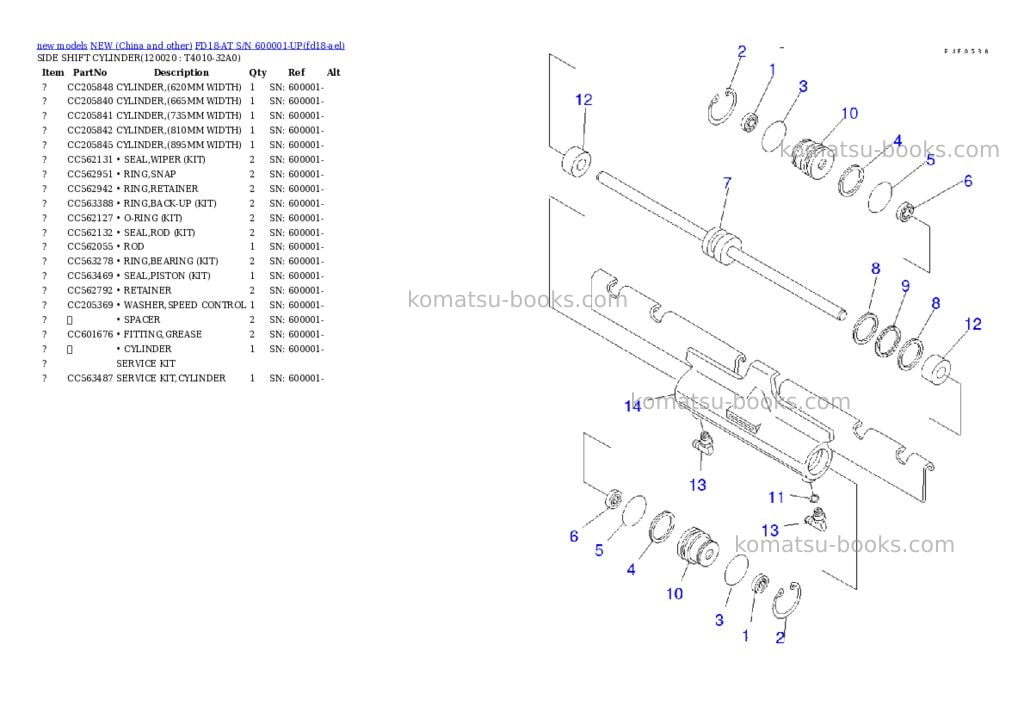 Komatsu FD18-AT S/N 600001-UP Parts catalog cover Page 10 Komatsu FD18-AT S/N 600001-UP Parts catalog cover Page 10