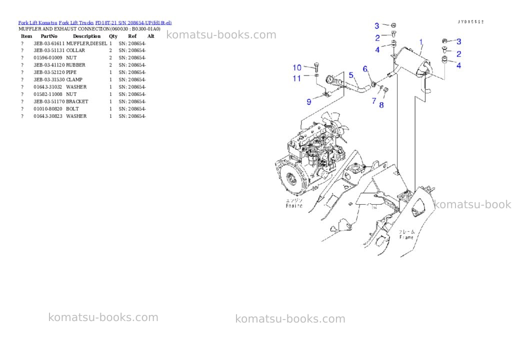 Komatsu FD18T-21 S/N 208654-UP Parts catalog cover Page 4