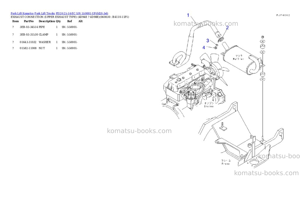 Komatsu FD20-25-14-EC S/N 550001-UP Parts catalog cover Page 5 Komatsu FD20-25-14-EC S/N 550001-UP Parts catalog cover Page 5