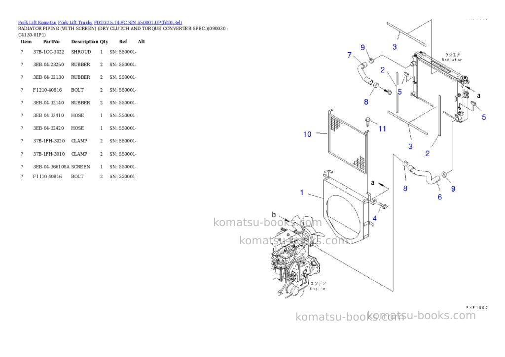 Komatsu FD20-25-14-EC S/N 550001-UP Parts catalog cover Page 9 Komatsu FD20-25-14-EC S/N 550001-UP Parts catalog cover Page 9
