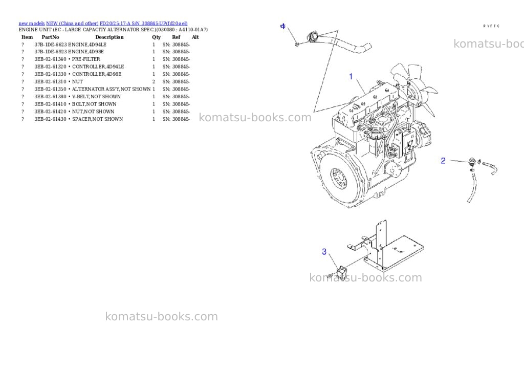Komatsu FD20/25-17-A S/N 308845-UP Parts catalog cover Page 7 Komatsu FD20/25-17-A S/N 308845-UP Parts catalog cover Page 7