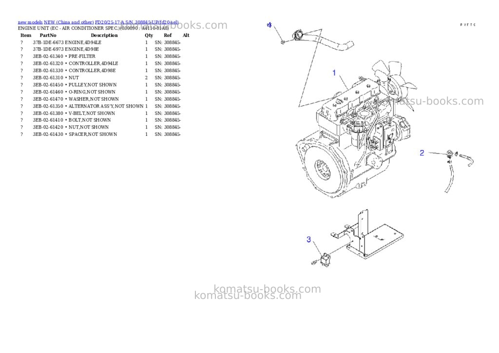 Komatsu FD20/25-17-A S/N 308845-UP Parts catalog cover Page 8 Komatsu FD20/25-17-A S/N 308845-UP Parts catalog cover Page 8
