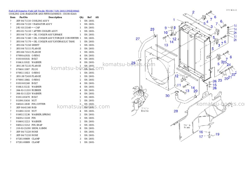 Komatsu FD200-7 S/N 2601-UP Parts catalog cover Page 7