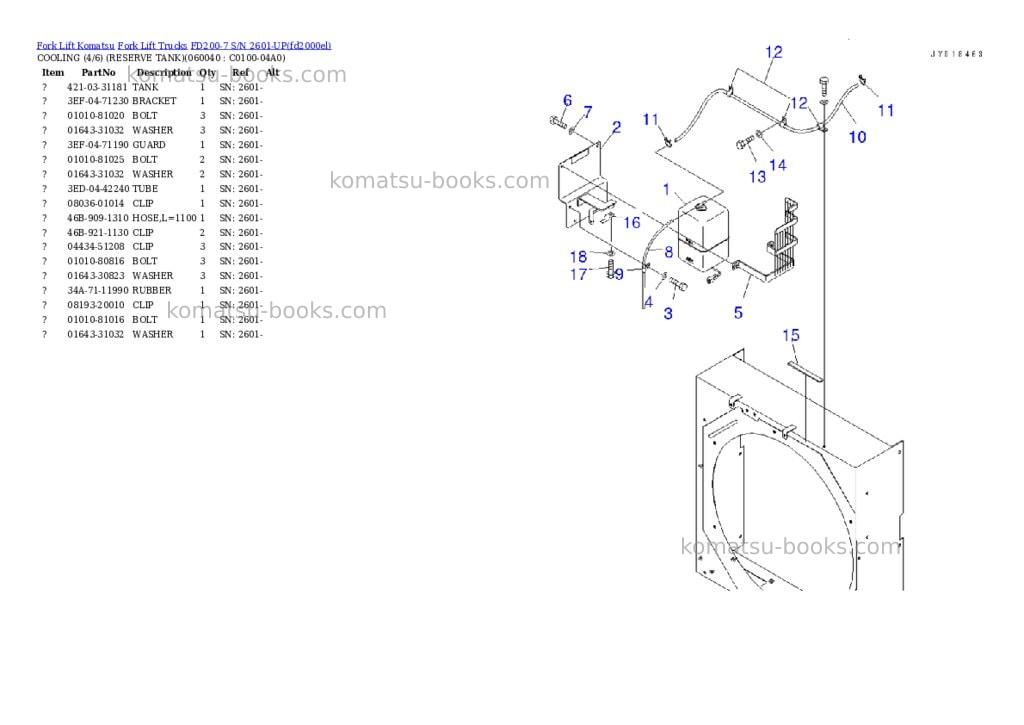 Komatsu FD200-7 S/N 2601-UP Parts catalog cover Page 9