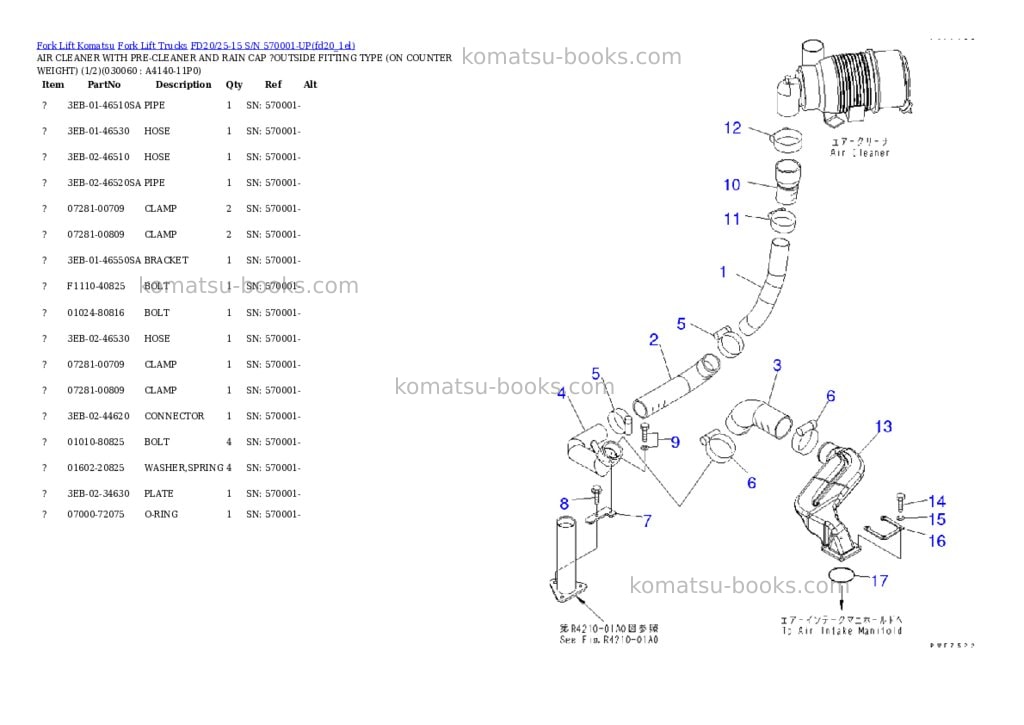 Komatsu fd20/25-15 s/n 570001-up Parts catalog cover Page 5