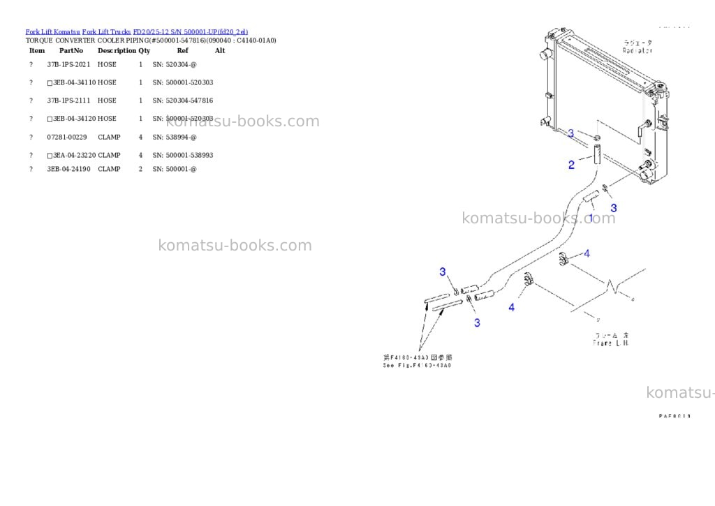 Komatsu fd20l-11 s/n 375001-up Parts catalog cover Page 8 Komatsu fd20l-11 s/n 375001-up Parts catalog cover Page 8