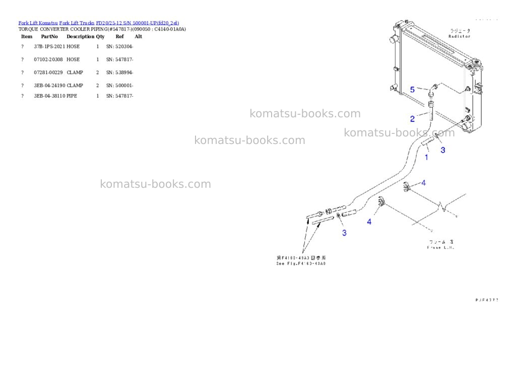 Komatsu fd20l-11 s/n 375001-up Parts catalog cover Page 9 Komatsu fd20l-11 s/n 375001-up Parts catalog cover Page 9