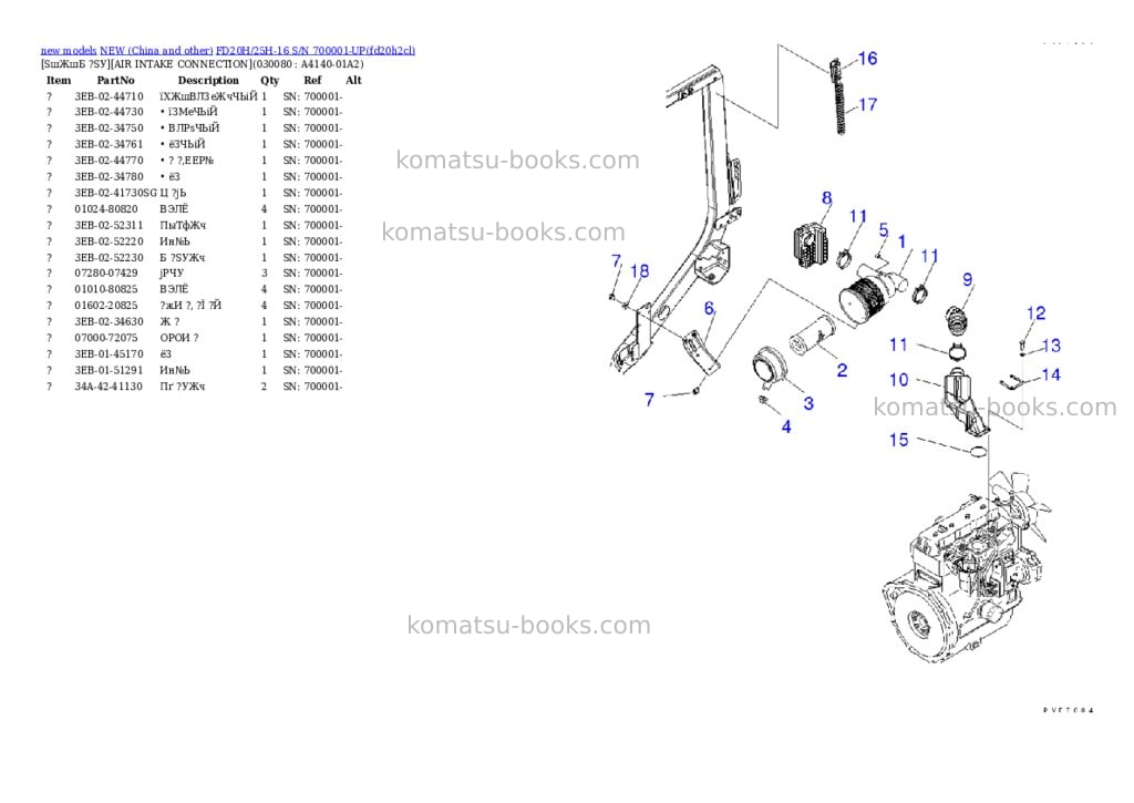 Komatsu fd20h/25h-16 s/n 700001-up Parts catalog cover Page 7