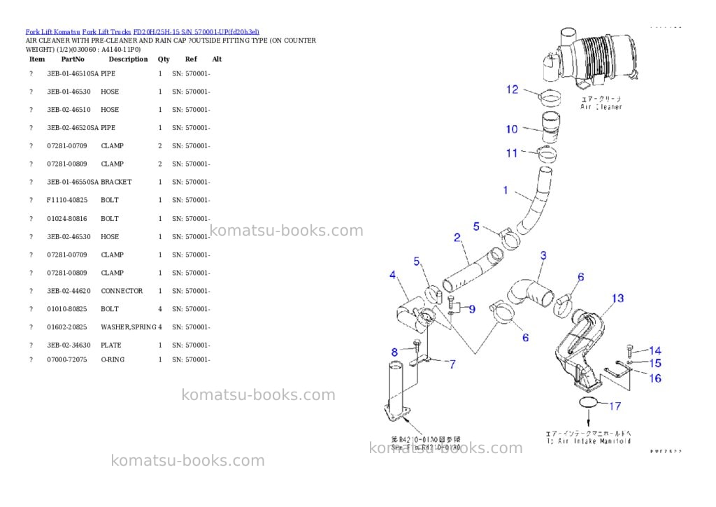 Komatsu fd20h/25h-15 s/n 570001-up Parts catalog cover Page 5